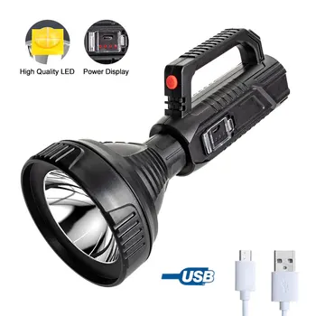 În aer liber LED proiector 2 moduri USB reîncărcabilă portabil camping vânătoare de lumina reglabil rezistent la apa lanterna portabil