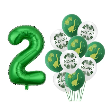 Dinozaur Baloane de Partid Număr Verde Baloane Folie Jungle Safari Dino Petrecere Tematica Balons 1st Birthday Party, Decoratiuni Copii
