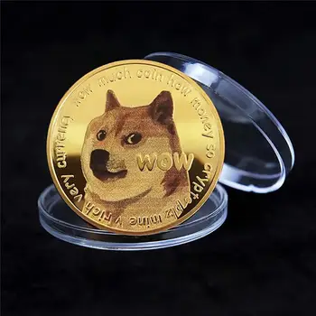 Aur Dogecoin Monede Comemorative Colectoare Placat Cu Aur Doge Coin Decor Acasă Monedă Comemorativă Monedă Virtuală Dropship