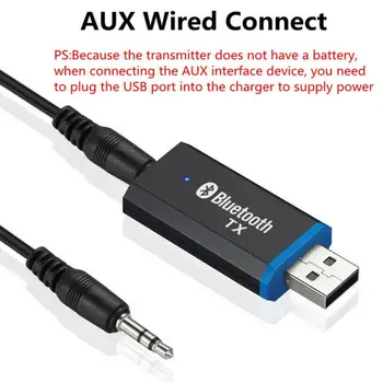 Bluetooth USB 5.0 Transmițător Adaptor de 3,5 mm AUX Stereo Pentru TV, PC, Masina AUX 4in1