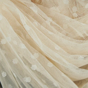Bej Violet Jaquard cu Buline Plasă de Dantelă Tesatura Pentru Fete Rochie din Tul Haină de Nuntă Cusut Decorative Net Tesatura 45X160cm/Buc