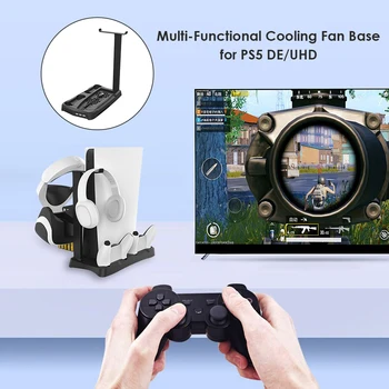 Vertical Stand de Răcire pentru PlayStation 5 PS5 Ediție Digitală Dual Controller Încărcător pentru DualSense de Încărcare Stație de Andocare