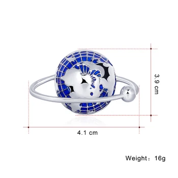 Trendy Glob Telescop Broșe Pentru Femei Barbati Aur/Argintiu Culoare Smalt Aliaj Harta Lumii Pulover Accesorii Guler Ace De Brosa