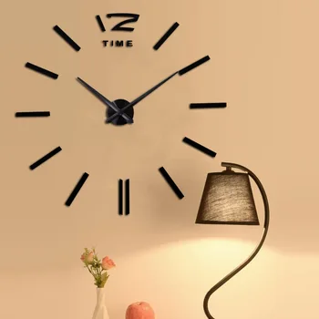 DIY Ceas de Perete Acrilica 3D Stereo Autocolant de Perete Ceas de Camera de zi Dormitor Fundal de Perete Acasă Decorare Autocolant de Perete Ceas