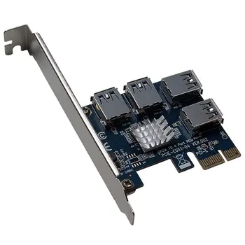 PCIe de la 1 la 4 PCI-express 16X sloturi Riser Card PCI-E 1X Externe 4 PCI-e USB 3.0 Adapter Card de Multiplicare pentru Bitcoin Miner