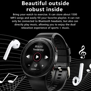 MP4 Muzica de Ceas Inteligent Bărbați Femei 8G Memorie Oameni de apelare Bluetooth Ecran Tactil Complet rezistent la apa Funcția de Înregistrare de Moda Smartwatch