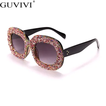Diamant Pătrat ochelari de Soare Femei Designer de Lux Bărbat/Femei Sclipici Ochelari de Soare Clasic Vintage UV400 în aer liber Oculos De Sol