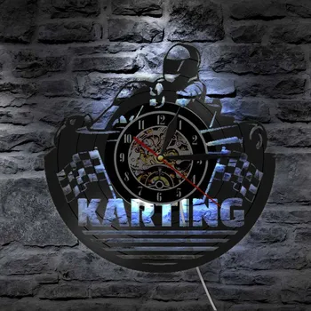 Du-te Kart CONDUS Ceas de Perete Modern Karting Decor Vintage Sport disc de Vinil Ceas de Perete Home Decor Unic, Idee de Cadou Pentru Karting Racers