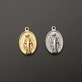 Din Oțel Inoxidabil Fecioara Maria Medalla Farmec Pandantive & Coliere Virgen Maria Farmec Cruce Pandantiv en-Gros 10buc