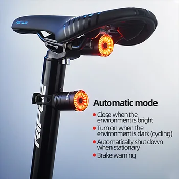 HONEVER Ciclism Coada de Lumină din Spate Smart Senzor rezistent la apa IPX6 USB de Încărcare Frână de Bicicletă-Lumina LED Noapte de Echitatie Lampă de Siguranță.