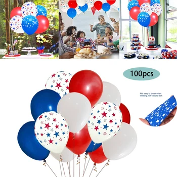 100buc Ziua Independenței Baloane Patriotic Decoratiuni de 4 iulie Baloane,Stele Modele de Memorial Day Provizii de 12 țoli
