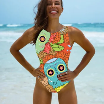 Ștreangul de Imprimare 2021 Sexy Femei costume de Baie Costume de baie Femei Brazilian costum de Baie Tricou Beachwear Halter Femei costum de Baie
