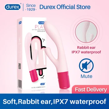 Durex Jucarii Sexuale/vibrator pentru femei 22 Vibratoare punctul G Vibrator Rabbit cu Cap Dublu Vibrații Silicon rezistent la apa Masturbari Masaj
