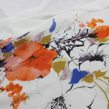Rochie Tesatura de Cosplay de Moda de Flori 75D sifon Poziția de Imprimare DIY tesatura de Vară Elegant tesatura de eșarfă bluza