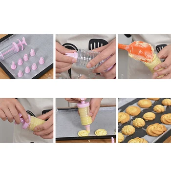 Noua Cofetărie Cookie Sfaturi de Plastic de BRICOLAJ produse de Patiserie Seringă Extruder Crema Duza Decoratiuni Tort Instrumente Crema de Arma
