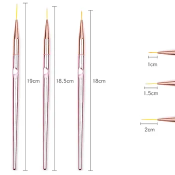 3 Dimensiunea Pictura Unghii Perie de Unghii Perie Anti-alunecare Mat pentru Manichiura Nail Instrumente