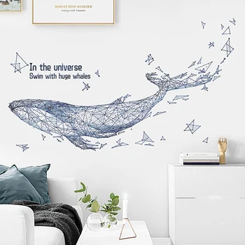 3D DIY Geometrice Abstracte Balena Autocolante de Perete Mobilier Acoperă Decorarea Camerei Poster Autocolant Decor Acasă de Vinil Tapet Arta