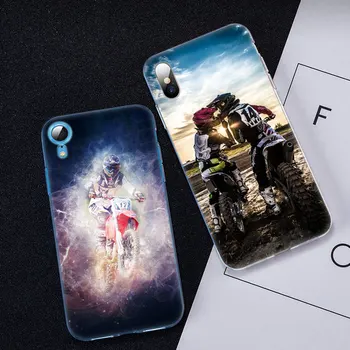 Fierbinte Moto Cross motociclete sport de Silicon Fashion Caz pentru Apple iPhone 11 Pro XS MAX XR X 7 8 6 Plus 6s Plus 5 5C 5S SE Acoperă