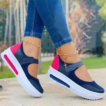 2021 Noi Femeile de Moda Sandale Casual Clasic Mixt Color PU Velcro Plat Sandale cu Platforma Doamnelor Pantofi în aer liber Sandalias Mujer