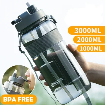700ml-3000ml de Sport în aer liber Sticla de Apa de Mare Capacitate Sticla de Apa de Plastic cu Paie BPA Cana de Apa Cana de Suc