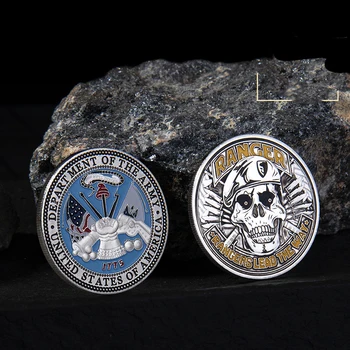 Placate cu argint Antic Medalie Rangers Conduce Fel De Armată de Suveniruri Provocare Monede de Metal de Colectie Cadouri Non-valută