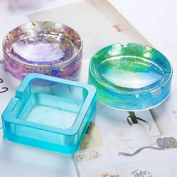 DIY Pătrat Rotund Scrumiera Mucegai Silicon pentru DIY Cristal Rășină Epoxidică Lumânare Mucegai Artizanat Bijuterii Decor Accesoriile