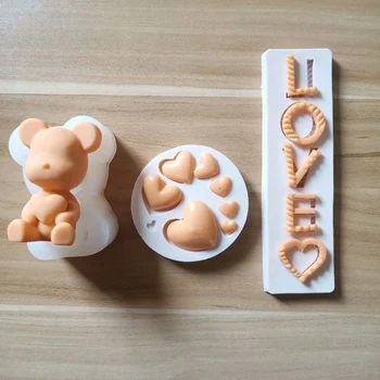 3D Lichid Mucegai Silicon in forma de Inima Suporta DIY Artizanat lucrate Manual Turnare Matrite Lumânare a Face Săpun Tort de Ciocolata Decor