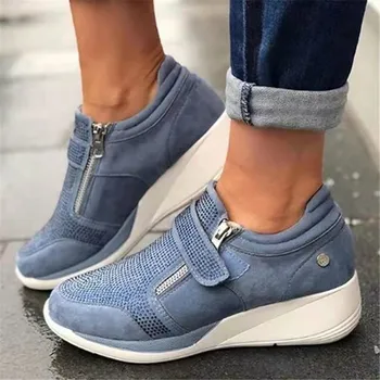 Femei Adidași Pene Pantofi Cu Talpă Groasă Creșterea Înălțime Platformă De Vulcanizat Doamnelor Mocasini Cauciuc Zapatos De Mujer
