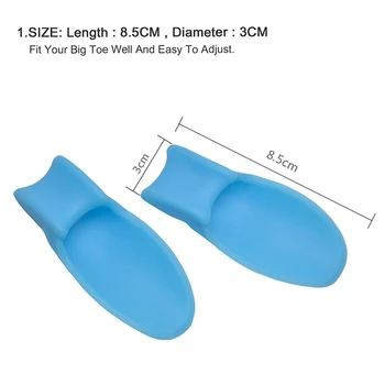 2 buc din Silicon Moale Tep Separator Îndreptat Degetul Strâmb Degetul mare de la Picior Aligner Poziționarea Separatorului de Îngrijire Picior Instrument