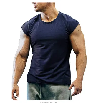 Noua Moda Bărbați fără Mâneci T-Shirt Liber de Vară O-Gât Sport Slim Fitness Topuri de sex Masculin Casual cu Mânecă Scurtă Tricou Bottom 4XL