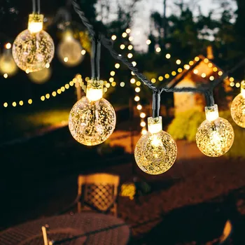 ALLTRUE Nou 50 LED-uri, 10M glob de Cristal Lampă Solară LED-uri de Putere Șir de Lumini de Basm Solare Ghirlande Grădină Crăciun Decor în aer liber