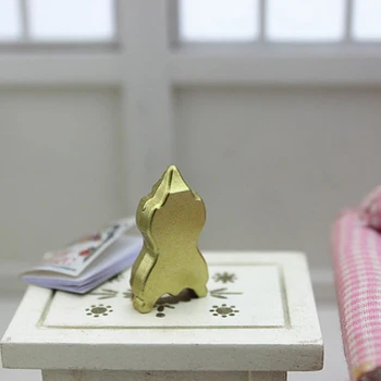 DIY Mobilier Casă de Păpuși în Miniatură 1:12 Bombat Ceas de Aur Ton Mini Doll House Dormitor Accesorii Ceas Mic