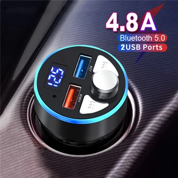 Bluetooth 5.0 Transmițător FM 4.8 Un Incarcator Rapid Auto Mp3 Player Handsfree Modulator Audio Adaptor Accesorii Auto