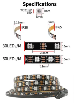 WS2812B RGB LED Strip Pentru ASUS AURA de SINCRONIZARE / MSI Mystic Light Sync / GIGABYTE RGB Fuziune 2.0 (5V 3 Pini LED Adresabile Antete)