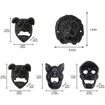 Cap De Animal Sticla De Bere Deschizator De Montat Pe Perete Acasă Sculptura Decor Fonta Metal Leu Câine Șuruburi Forma Capului Accesorii De Bucatarie