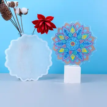 Floarea-soarelui roller-Coastere Mucegai Silicon Pentru DIY Coaster Tava de Cristal Rășină Epoxidică Coaster Meșteșugurilor de Artă Turnare Mucegai Decor Acasă