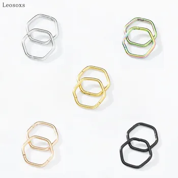 Leosoxs 2 buc Nouă Modă de Culoare-rapid Poligonale Inel de Nas Cercei Universal Piercing Bijuterii