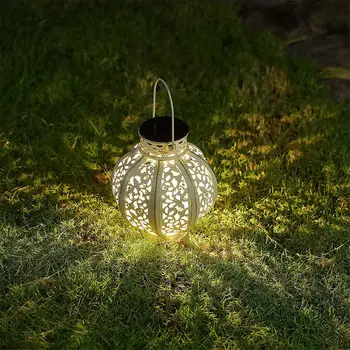 Retro Grădină Lampă Solară Scobite frunze de arțar Umbra Felinar Agățat Gol Lampă de Iluminat în aer liber, Grădină Peisaj Lampa Noua