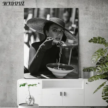 Spaniolă Actori Celebri Penelope Cruz Tablou Dormitor, Living Cu Canapea Arta De Perete Home Decor Alb-Negru De Calitate Panza Pictura Poster