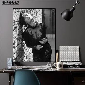 Spaniolă Actori Celebri Penelope Cruz Tablou Dormitor, Living Cu Canapea Arta De Perete Home Decor Alb-Negru De Calitate Panza Pictura Poster