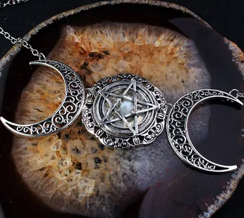 Vintage Wicca Luna Pentagrama Magica Coliere Vrăjitoare Bijuterii