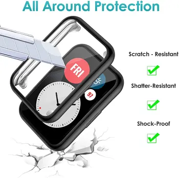 Placat cu Capac Pentru Huawei Watch se potrivesc Caz Smartwatch Accesorii TPU Bara de protecție Toate-în Jurul valorii de Ecran Protector pentru Huawei Watch a se potrivi 2021 Caz