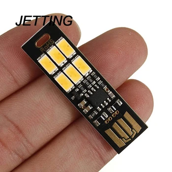 Jet Portabil Tabăra de Noapte Bec Mini USB Putere 6 LED-uri de Lumină de Buzunar Carte de Lampa Alb/Alb Cald