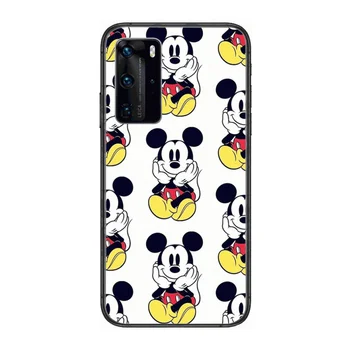 Mickey Mouse Cazul în care Telefonul Pentru Huawei P 40 30 20 10 Lite Inteligent Z Pro Negru Etui Coque Pictura Hoesjes de benzi desenate de moda