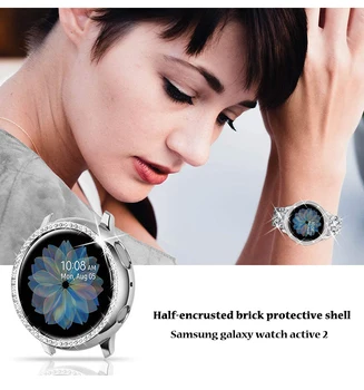 Ecran Protector De Caz Pentru Samsung Galaxy Watch Active 2 1 C A Acoperi Cazuri De Protecție De Acoperire Diamond Bara De Ceas Accesorii