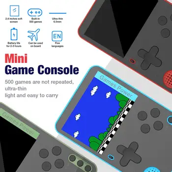 Consolă de jocuri portabile Ultra-Subțire Joc Consola Portabil Retro Consolă de jocuri Video cu Built-in de 500 de Jocuri Clasice