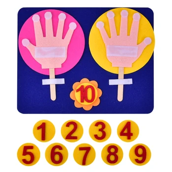Manual Simțit Degetul Numere de Jucărie pentru Copii Jucarii Educative Noutate Degetele Numere de Numărare Lână Simțit Jucărie Ajutor în Predare DIY Meșteșug