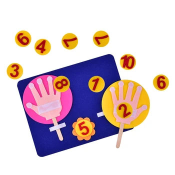 Manual Simțit Degetul Numere de Jucărie pentru Copii Jucarii Educative Noutate Degetele Numere de Numărare Lână Simțit Jucărie Ajutor în Predare DIY Meșteșug