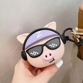 Cască caz,3D drăguț Hip hop porc Cazuri Pentru HUAWEI FreeBuds 4i Silicon de Protecție Cască de Acoperire fundas pentru freebuds 4i