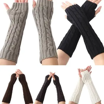 Femeile Mână mai Calde Nou Mănuși cu un Deget de Accesorii de Iarna mai Cald Încheietura Brațului Lungă Tricotate Mănuși de Degete Femme 5Colors